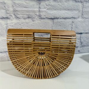 Natural Bamboo Half-Moon Bag